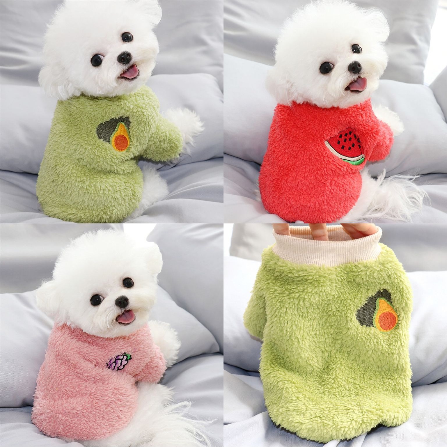 애완동물 가을 겨울 소형 강아지 캐주얼 옷, 그린