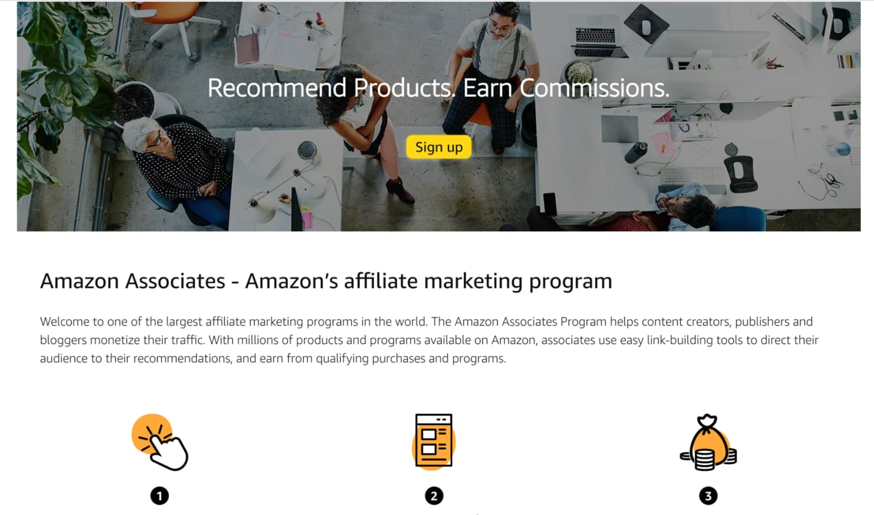 Amazon Associates 홈페이지